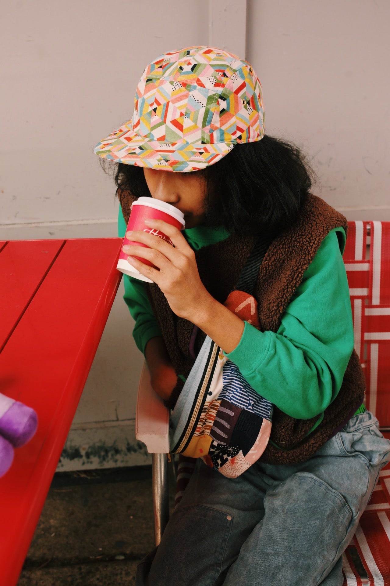 Kaleidoscope print 5-panel hat