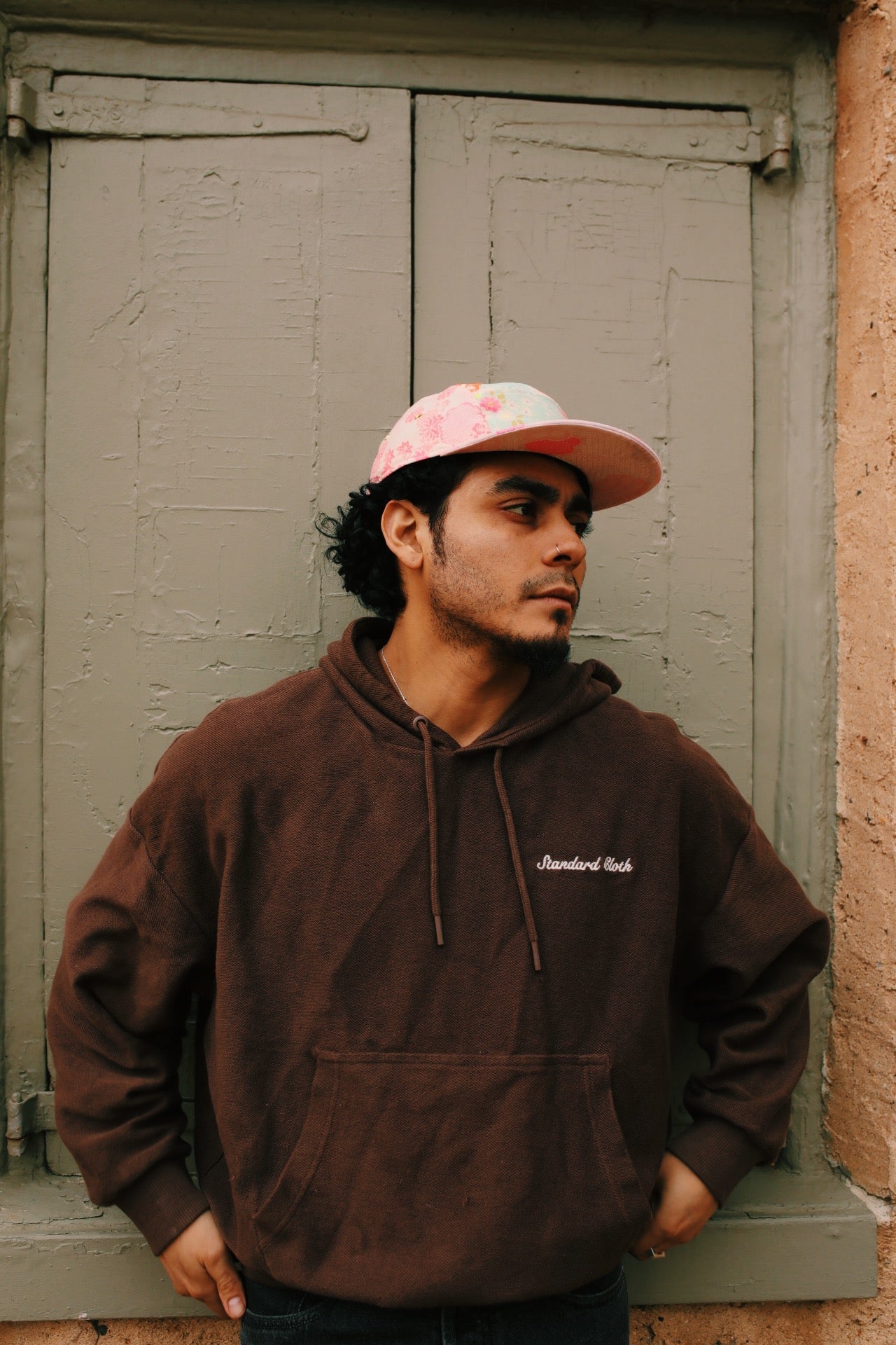 Vintage floral mix print 5-panel hat