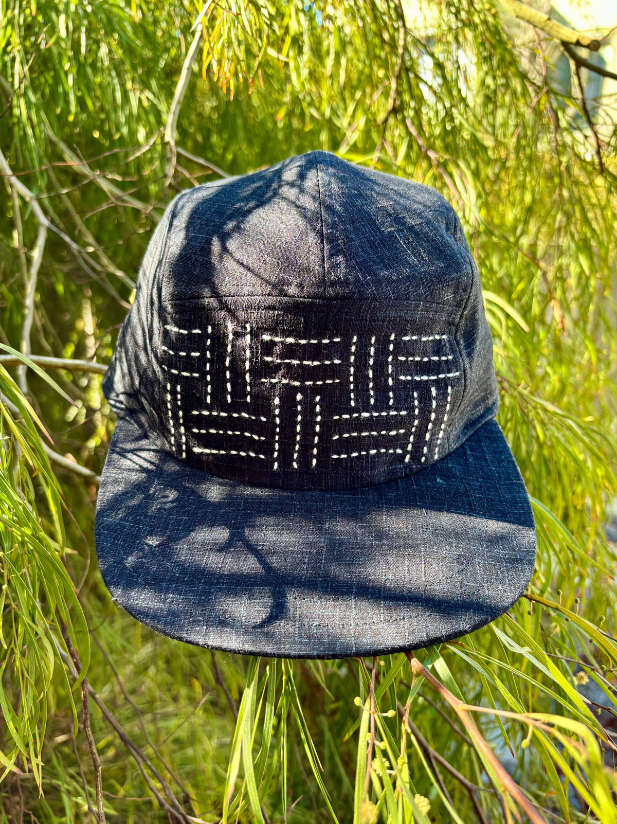 Goth sashiko 5-panel hat