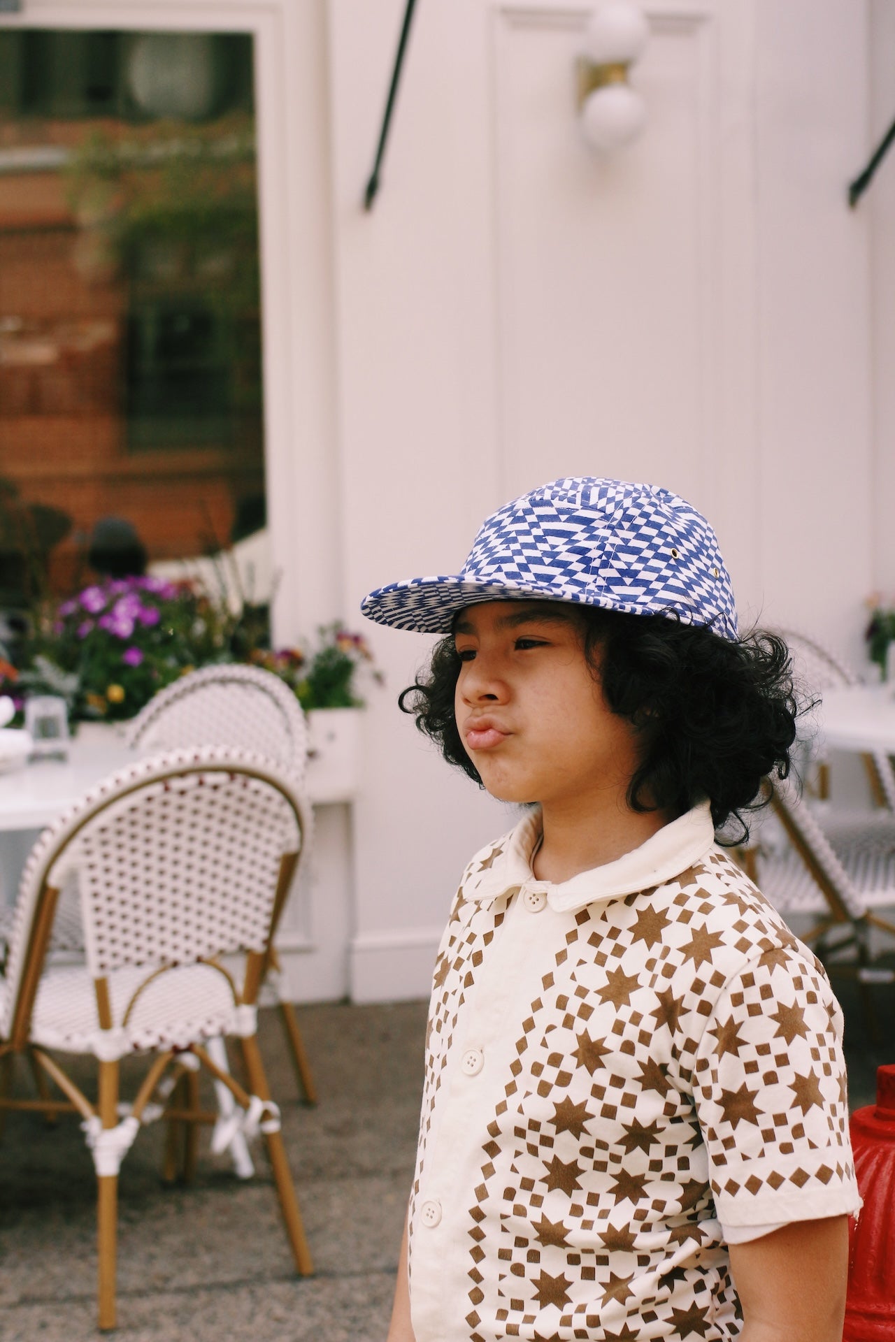 Vintage pyramid block print 5-panel hat
