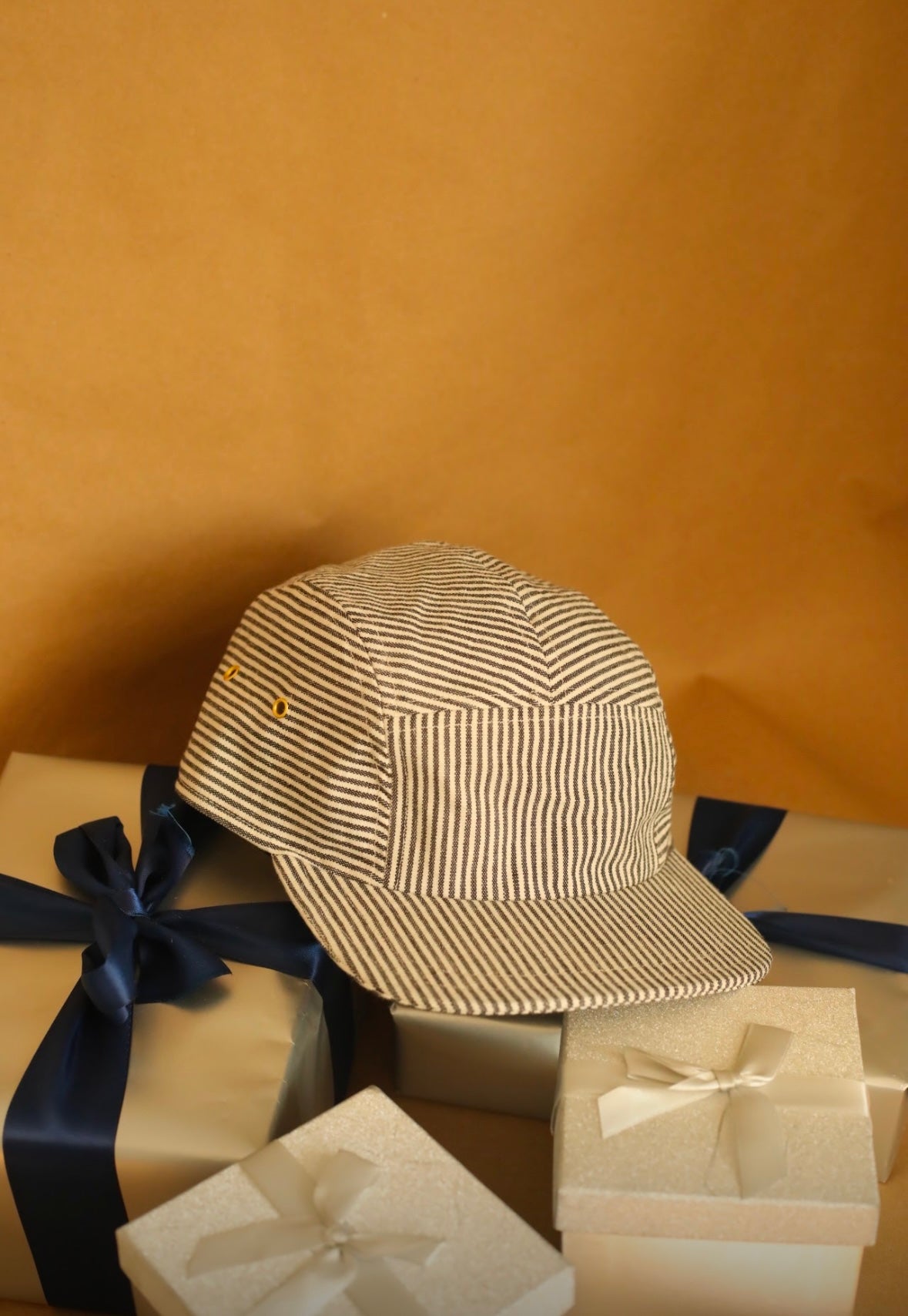 Railroad stripe 5-panel hat