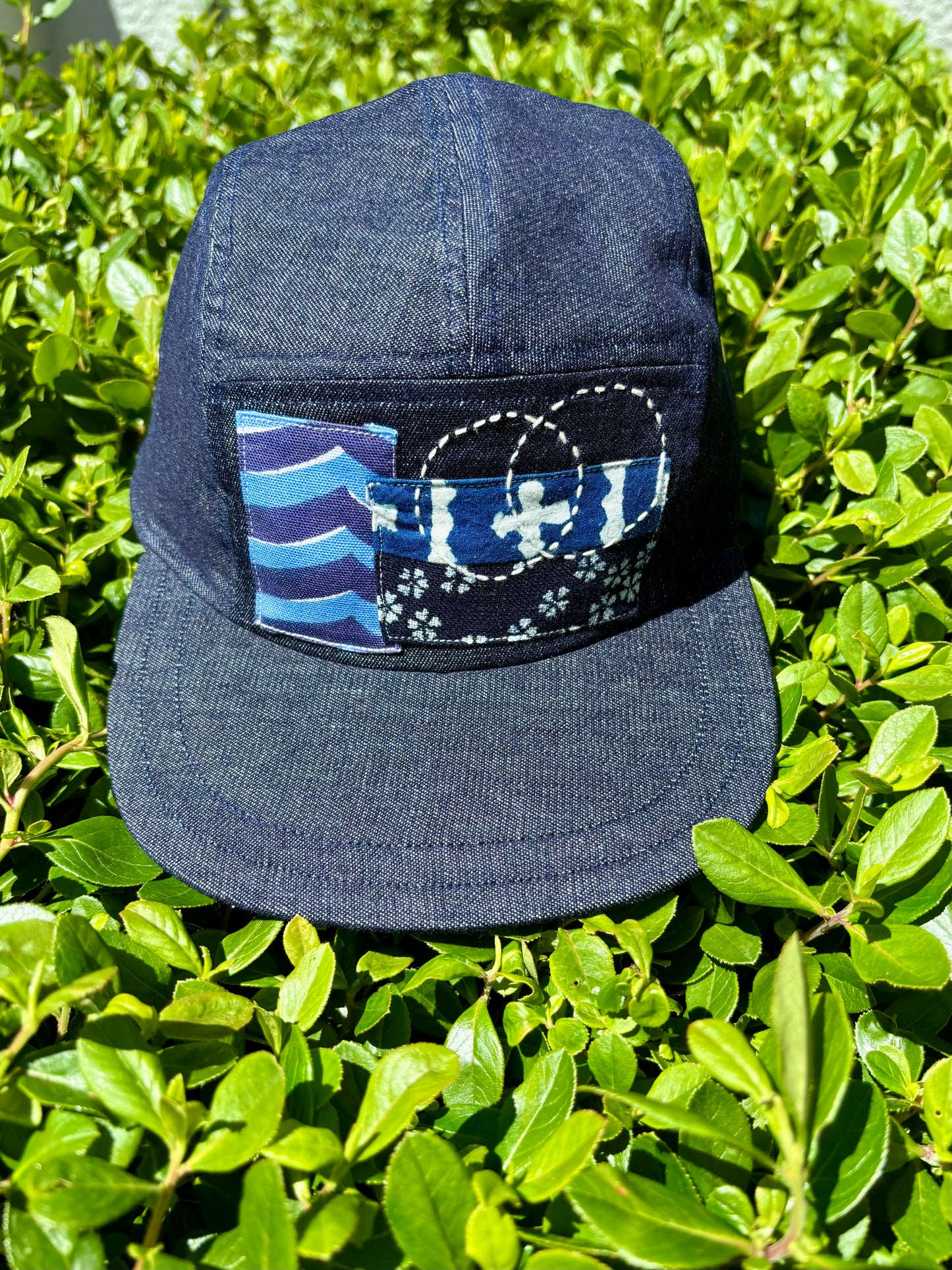 Boro with sashiko 5-panel hat