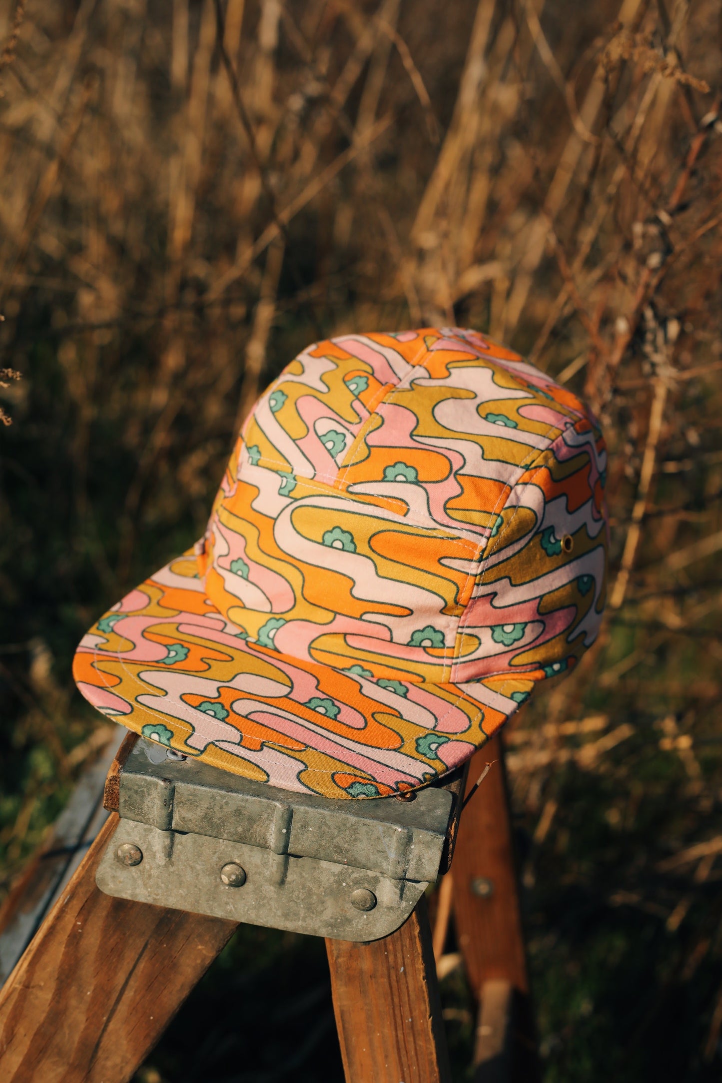 Groovy print 5-panel hat