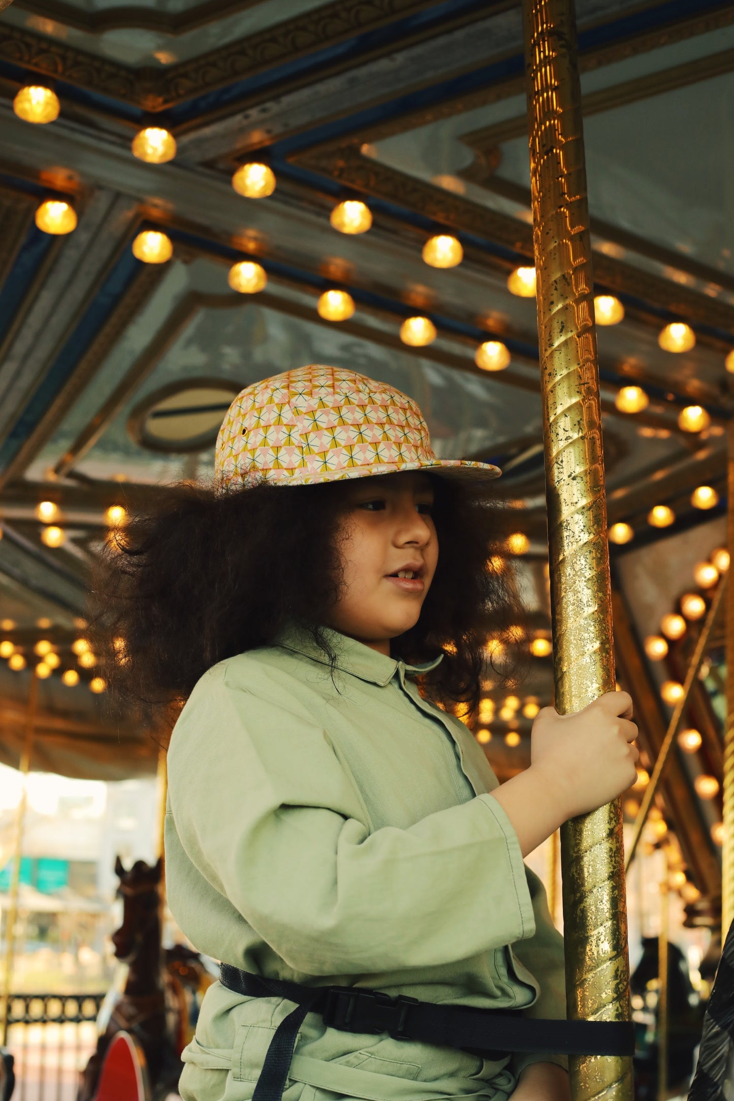 Geometric print 5-panel hat