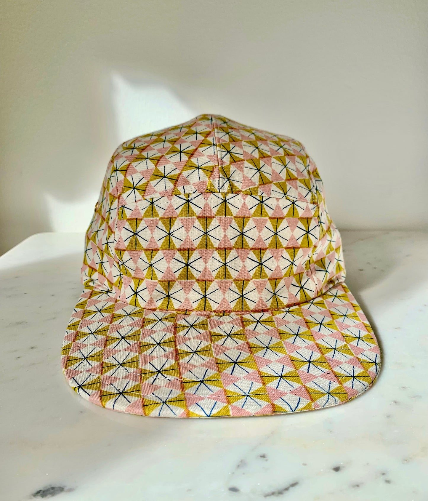 Geometric print 5-panel hat