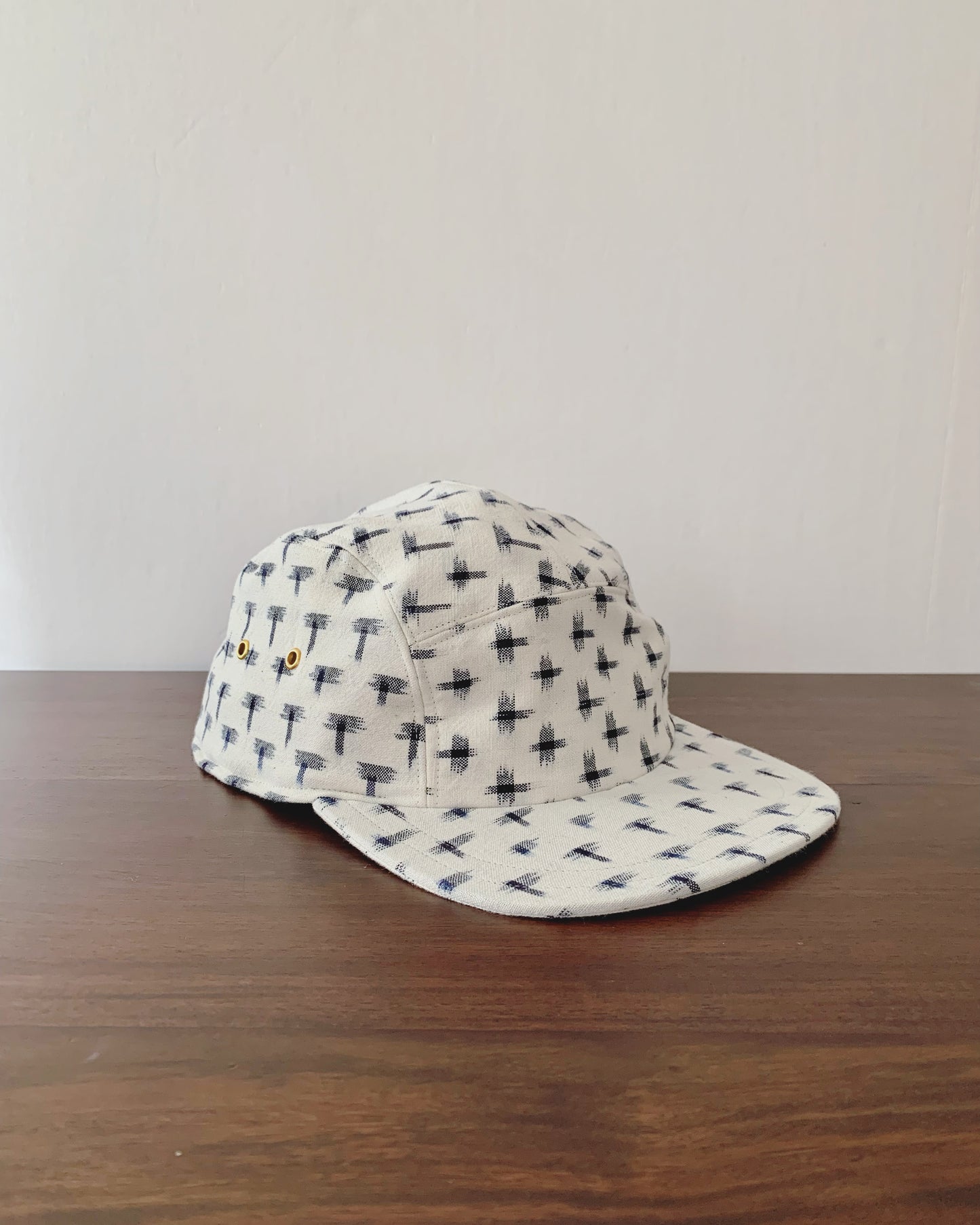 Indigo ikat 5-panel hat