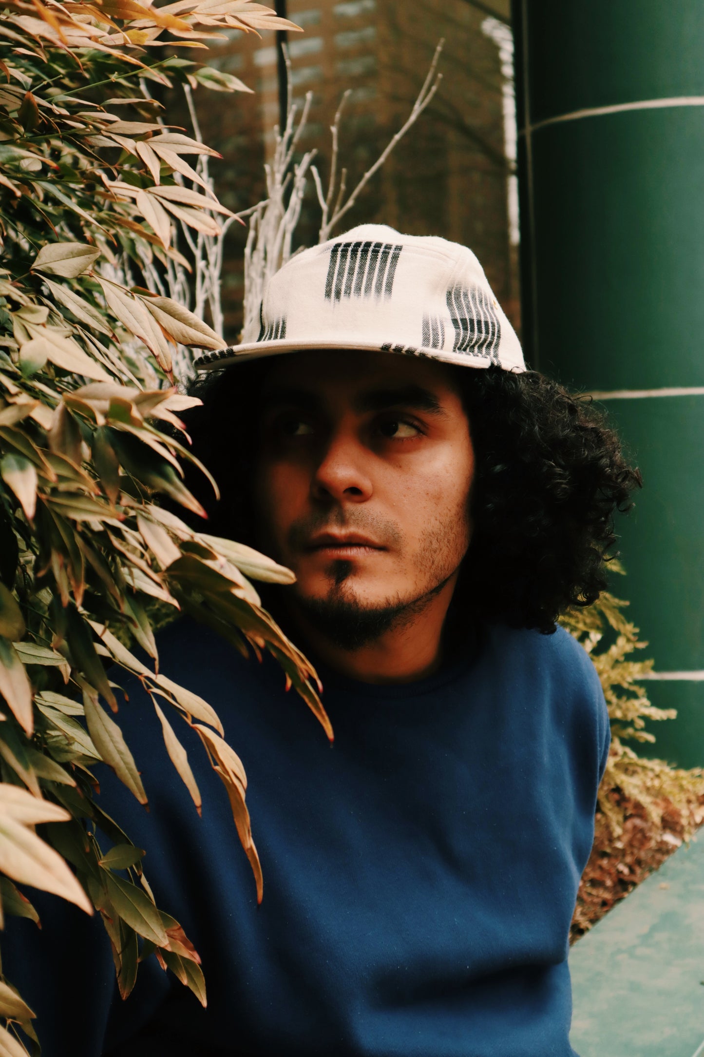 Linear ikat 5-panel hat