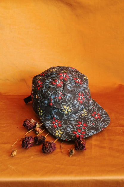 Vintage ikat floral 5-panel hat