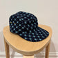 Vintage blue ikat squares 5-panel hat