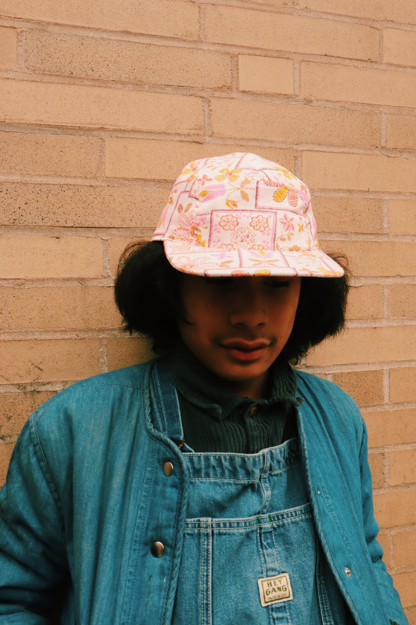 Vintage 70's floral print 5-panel hat