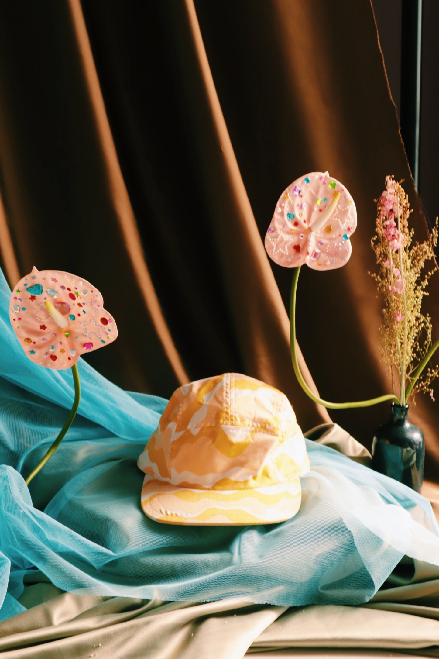 Mustard dune print 5-panel hat