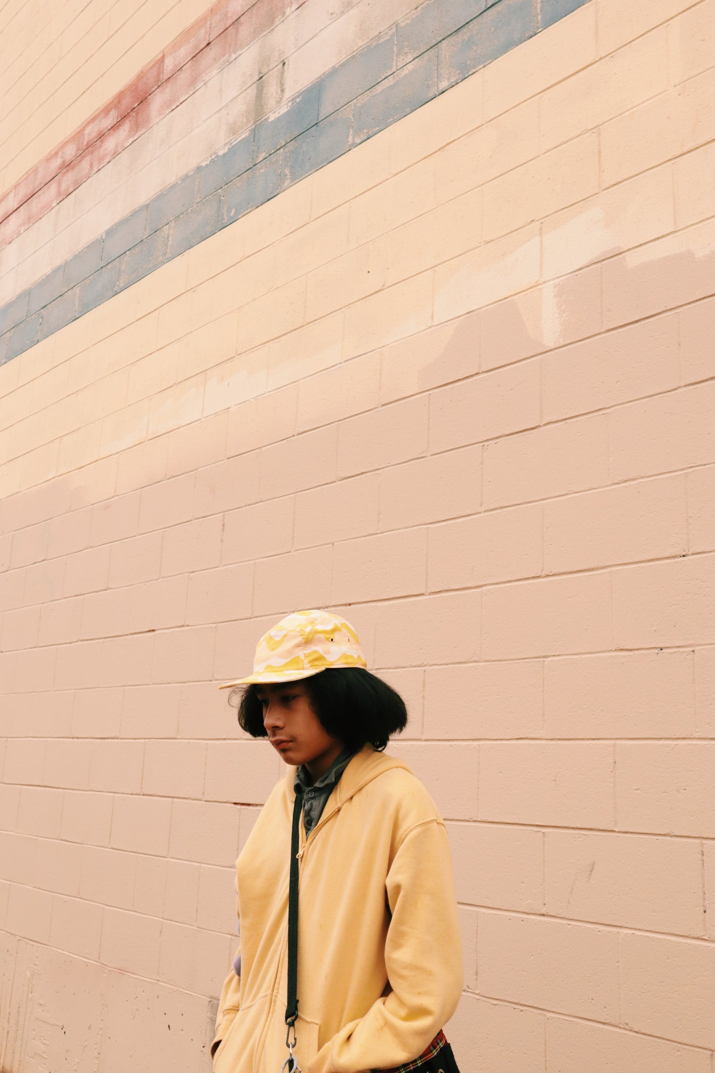 Mustard dune print 5-panel hat