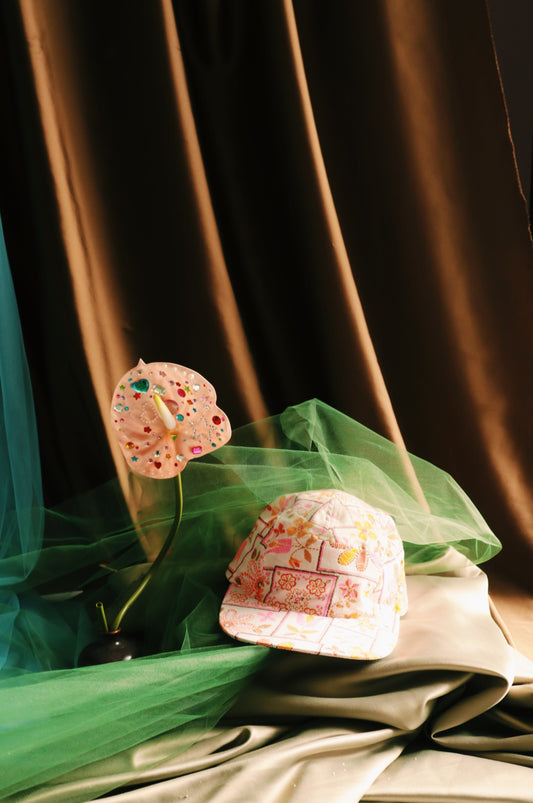 Vintage 70's floral print 5-panel hat