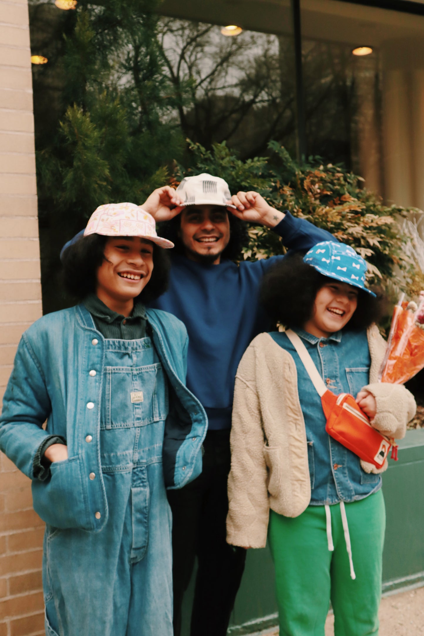Linear ikat 5-panel hat