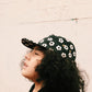 Black/white floral print 5-panel hat