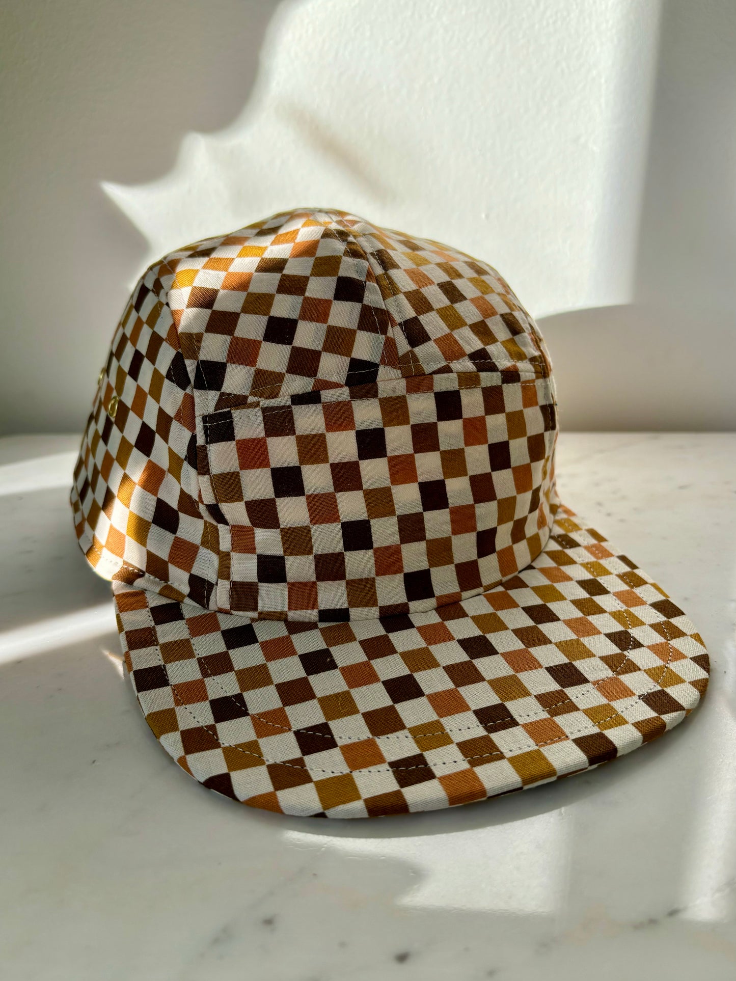 Checkmate print 5-panel hat