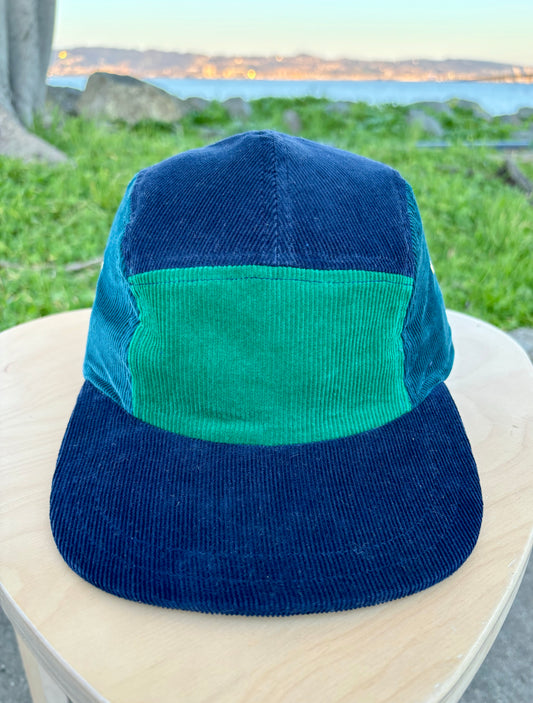 Color block corduroy 5-panel hat