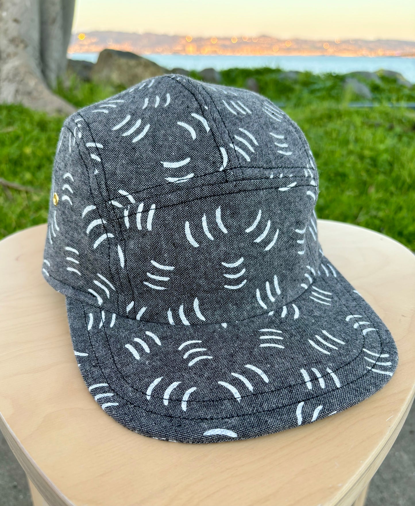 Stroke print 5-panel hat