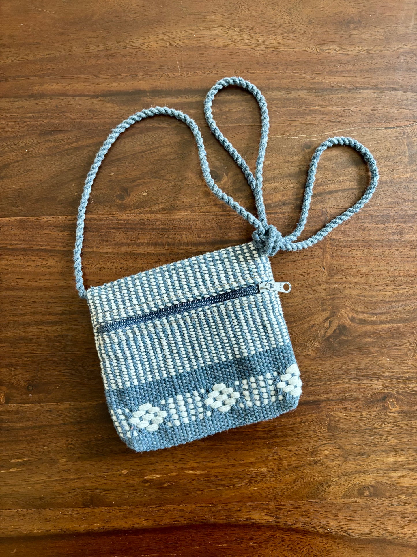 Hand woven zipper purse