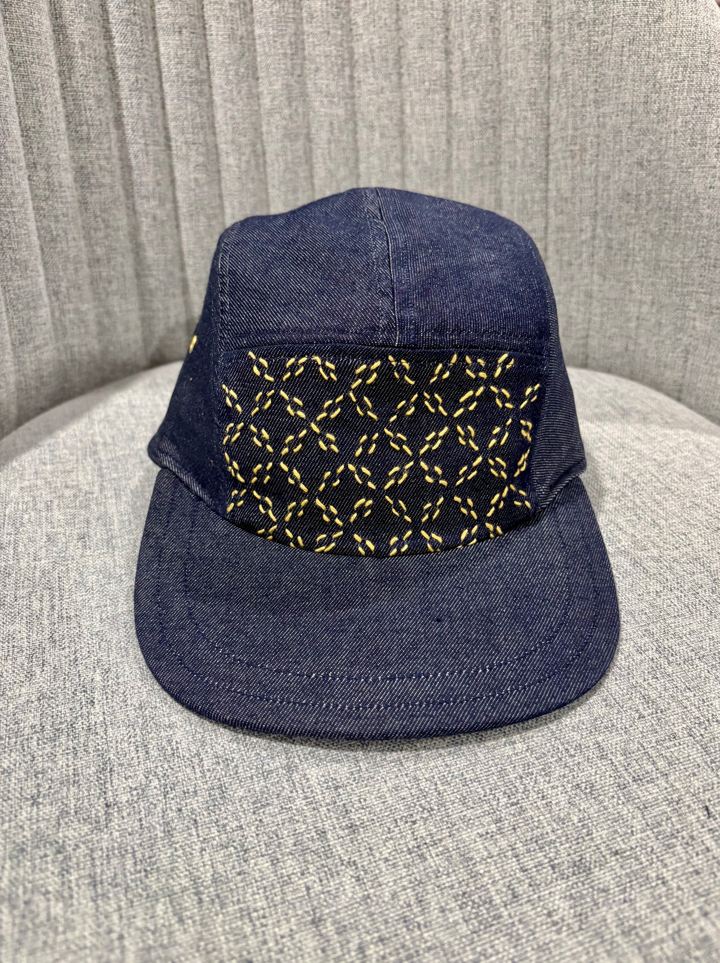 Sashiko denim 5-panel hat