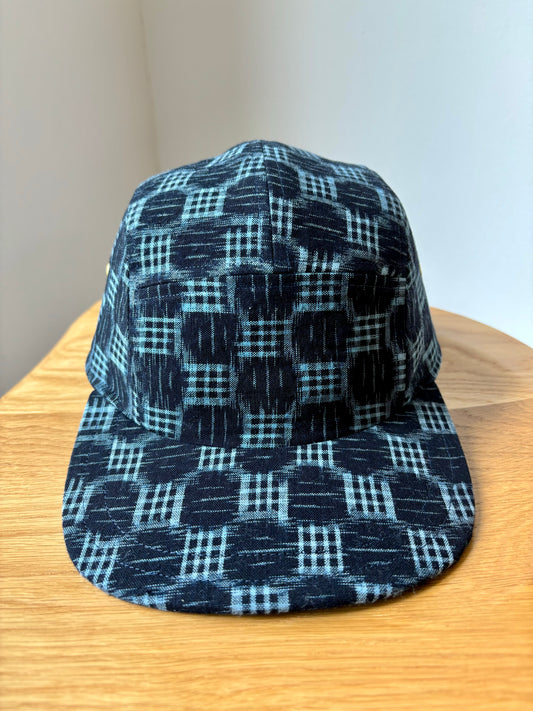 Vintage ikat grid 5-panel hat