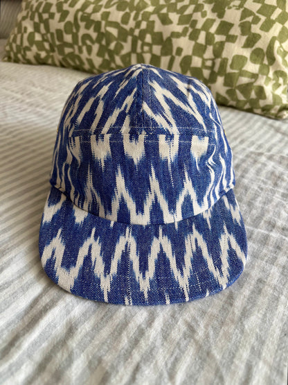 Indigo wave ikat 5-panel hat