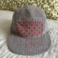Red/blue stripe sashiko 5-panel hat