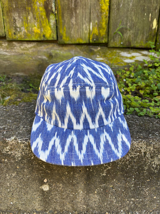 Indigo wave ikat 5-panel hat