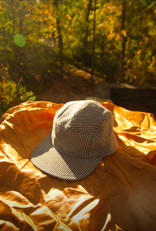 Railroad stripe 5-panel hat