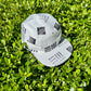 Black square block print 5-panel hat