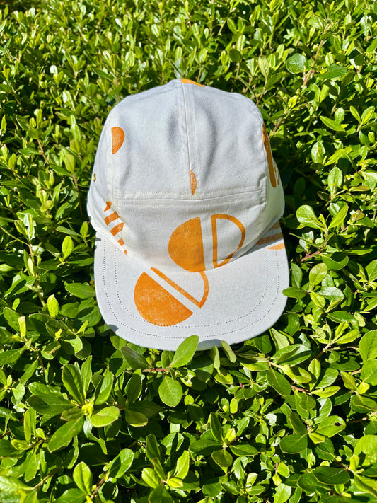 Mustard sphere block print 5-panel hat
