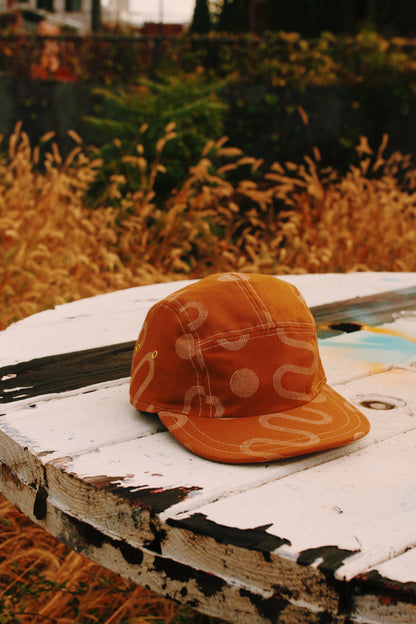 Doodle block print 5-panel hat