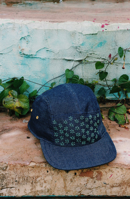 Sashiko denim 5-panel hat