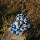 Blue patchwork 5-panel hat