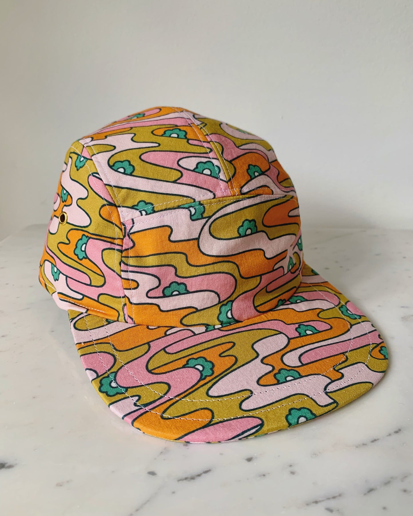 Groovy print 5-panel hat