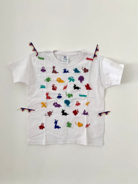 Hand embroidered animal kids t-shirt