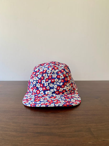 Red floral 5-panel hat