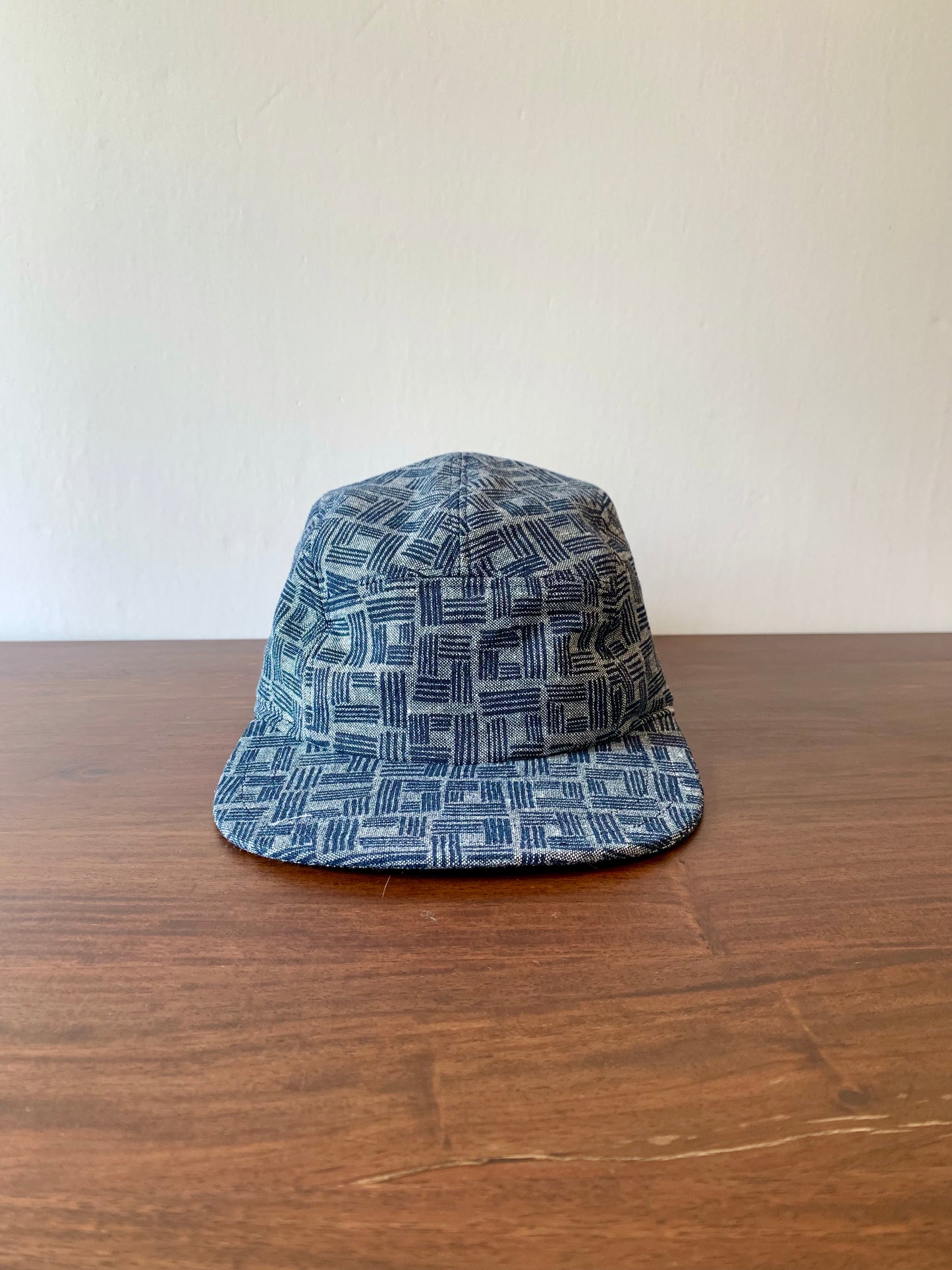 Square print 5-panel hat