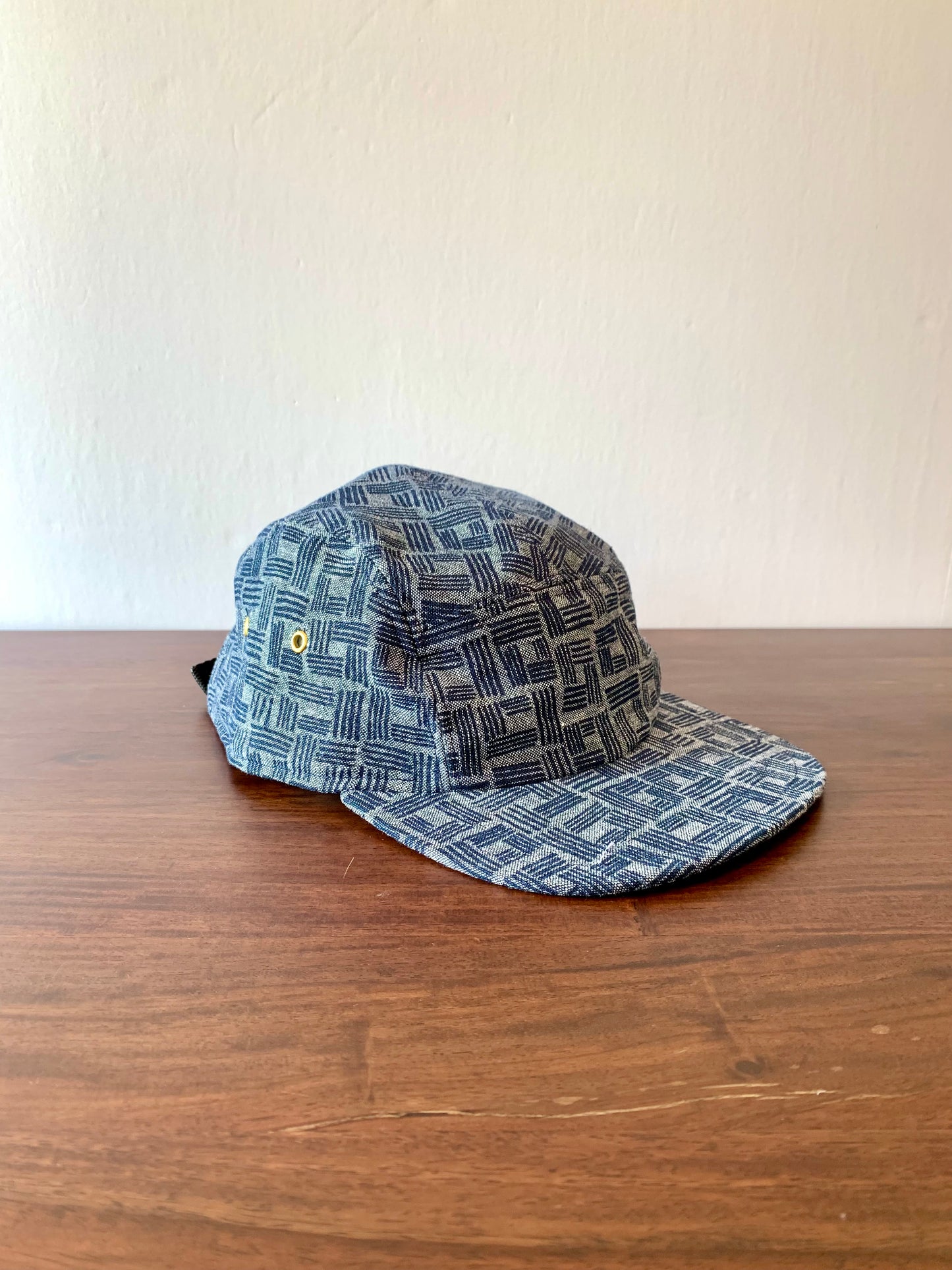 Square print 5-panel hat