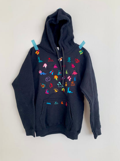 Kids hand embroidered animal hoodie