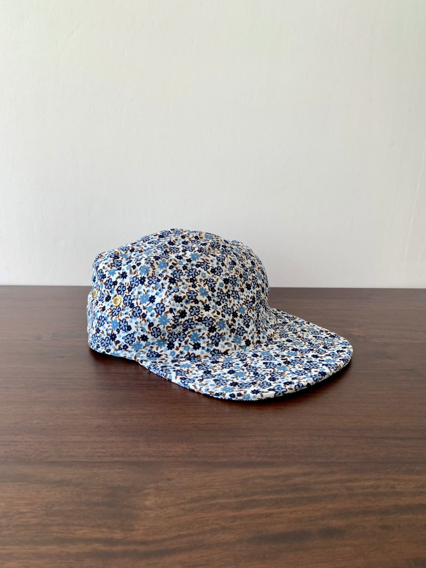 Floral corduroy 5-panel hat