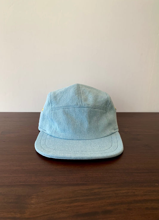 Light blue denim 5-panel hat