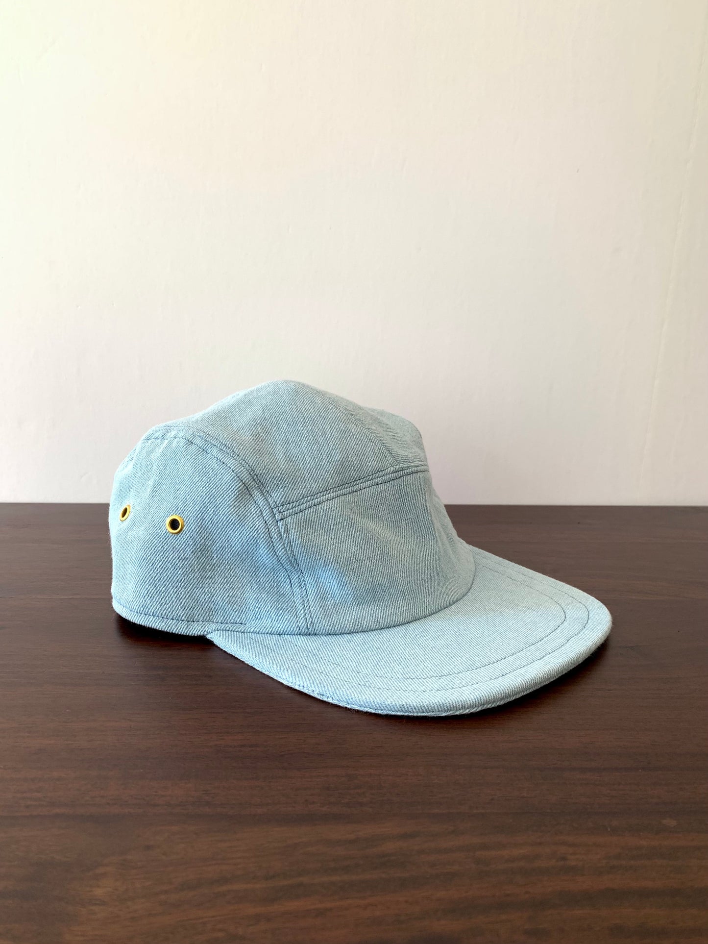 Light blue denim 5-panel hat