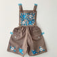 Hand embroidered kids shortalls
